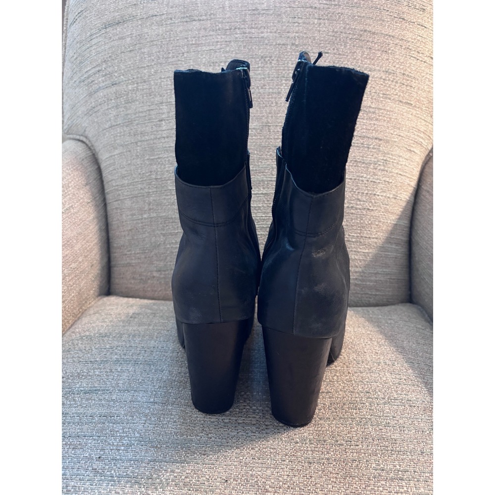 Jeffrey Campbell Ronson Black Leather Suede Lace Up Platform Ankle Boots 10M - Picture 5 of 10